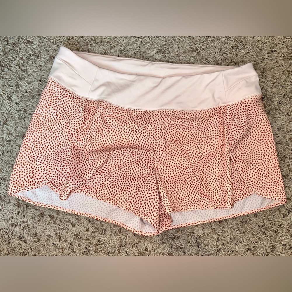 Calia Anywhere Trim Detail Pink Confetti Dot Activewear Shorts Womens XL